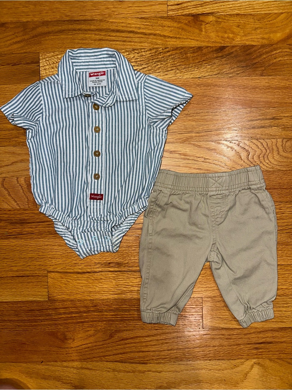 Wrangler Baby Button Down Shirt and Pants Set 3M